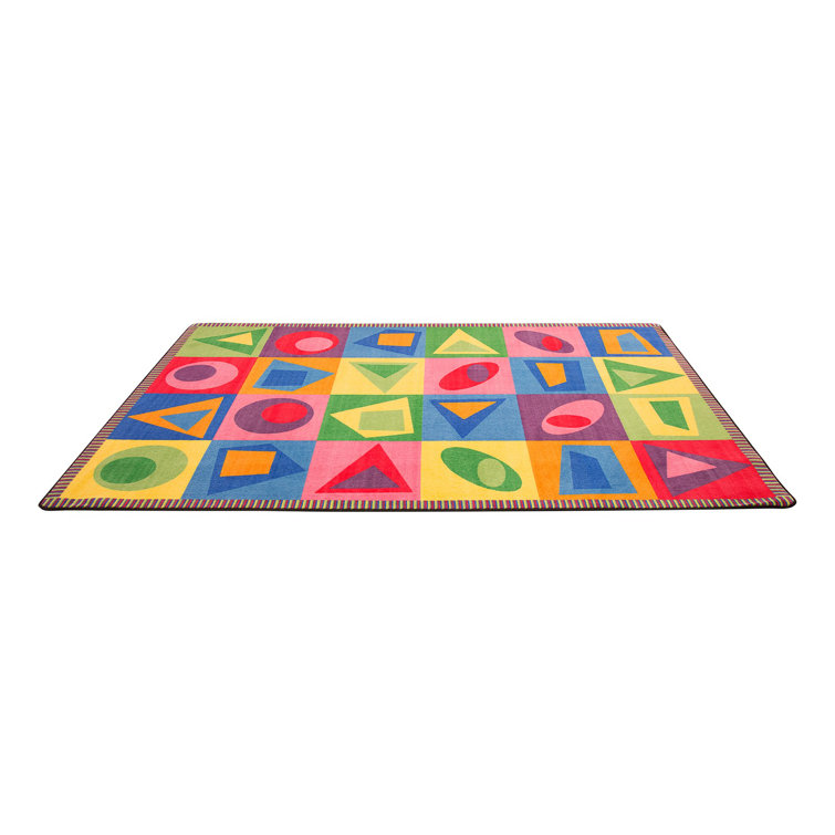 Zoomie Kids Bellville Geometric Tufted Red/Blue/Yellow Area Rug Wayfair